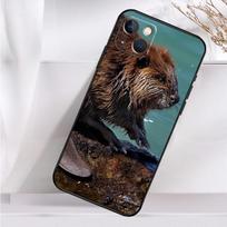 Gyvūnas Bebras Telefono dėklas iPhone 16 15 14 13 12 11 Pro Max Mini X XR XS Max 7 8 Plus Galinis dangtelis iPhone 15 gray