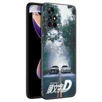 Initial D AE86 Black Silicone Phone Case For Xiaomi Redmi Note 10 11 11S 12 13 4G 8 9 11T Pro 5G Plus 8T 9S 10S 12S Redmi Note 13 5G