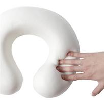 Spandex U-Shaped Memory Foam Travel Pillow for Creative Neck Support 30*30 cm white