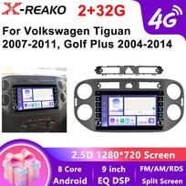 Automobilinis radijas Volkswagen VW Tiguan 2006 2010 2016 Golf Plus 2004-2014 Belaidis CarPlay Android 4G 8 branduolių Automobilinis stereo multimedijos grotuvas 8 core 2GB+32GB blue