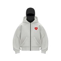 Feel Print Men Zip Hoodie Winter Warm Casual Sweatshirt Y2K with Hooded Face Mask Zipper Design Sports Jacket Outdoor Activities S