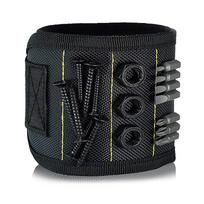 Magnetic Wristband With Strong Magnets Holds Screws Drill Bit Wrist Support Gadget Electrician Tool Holders Belts black