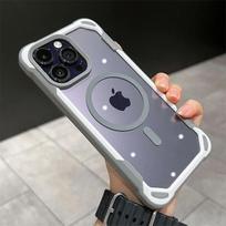 Magsafe magnetinis belaidis įkrovimas Skaidrus dėklas iPhone 16 15 14 Plus 13 12 Pro Max Hibridinis šarvuotas buferis Atsparus smūgiams kietas dangtelis For iPhone 15 Pro gray