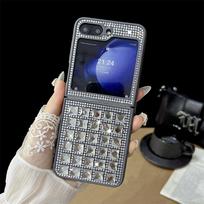 Z Flip6 Full Shiny Diamonds Phone Case for Samsung Galaxy Zflip5 Z Flip 3 4 5 6 Flip3 Plating Silicone Frame Bling Soft Cover For Galaxy Z Flip6