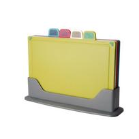 4-Piece Food-Grade Kitchen Cutting Board Set for Fruits and Cooked Foods Square beige