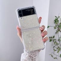 For Samsung Galaxy Z Flip 6 5 4 3 ZFlip6 Case Fantasy Sequin Transparent Folding For Flip4 Shockproof Protection Hard Back Cover Samsung Z Flip 5