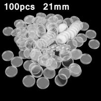 Dėklas Monetų Laikikliai Apsauga Kolekcijos Skaidrus 100vnt 21mm Skaidrus white