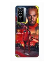 Case For Vivo Y76 5G Lewis Hamilton Scuderia Ferrari F1 Official Maniacase juoda