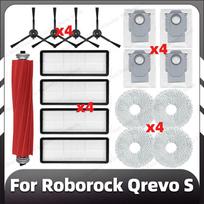 Compatible for Roborock Qrevo S Replacement Main Side Brush HEPA Filter Mop Pads Dust Bags Spare Parts Accessory