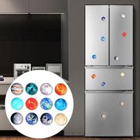 12 vnt krištolinio stiklo mėnulio planetos dekoratyviniai šaldytuvo magnetai spintelių lipdukai Live City Fashion namų dekoras 12pcs black