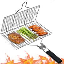 Nerūdijančio plieno sulankstomas grilio krepšelis lauko stovyklavietės kepsninė Krevečių kepsniai Žuvies kepsninės kepsninės kepimo įrankis