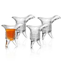 Retro Emperor Style Soju Tequila Shot Glass Set (4/8pcs) - Perfect for Soju, Whiskey, Tequila, Baijiu - Party & Bar Use gray
