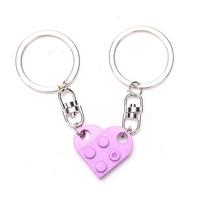 2 vnt Love Heart Brick raktų pakabukas poroms Draugystė Širdies raktų pakabukas papuošalai Dovana tamsiai pilka spalva