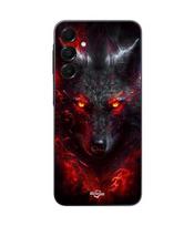 Case For Samsung Galaxy A15 Black Wolf Fire Red Maniacase juoda