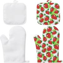 2pcs Set Of Polyester Sublimation Blank Oven Mitts&Pot Holder For Personalized Baking Glove Kitchen Pads Cooking Tool Insulation