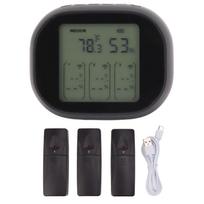 Indoor Outdoor Thermometer Celsius Fahrenheit Switching Visible At Night Wireless Black Temperature