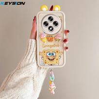 KEYSION Cute Ear 3D Cartoon Case for OPPO Reno12 F 5G with Bracelet Soft Silicone Shockproof Phone Cover for OPPO Reno 12F 5G for OPPO Reno12 F 5G