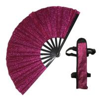 Rave Folding Hand Fan Glitter Holographic Handheld Fan Rave Party Dancing