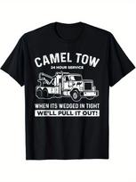 Adult Humor Camel Towing Shirt, Casual Summer Tee, Crew Neck, Short Sleeve T-Shirt S juoda