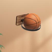 Ball Holder Wall Mount Display Rack Save Space Sports Accessories Organizer with Wooden Base