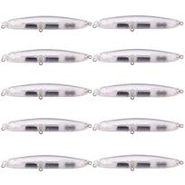 10PCS Unpainted Blanks Bait 9.6cm 16.5g Sinking Spook Pencil DIY Handmade Transparent Body Artificial Fishing Lure