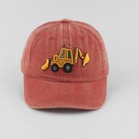 New Washed Cotton Baby Baseball Caps Cartoon Excavator Embroidery Kids Cap Outdoor Summer Snapback Hats For Boys Girls For 2-6 years old oranžinė