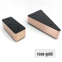 Rožinio aukso trikampio formos sofos kojų padukai - Nerūdijančio plieno ir plastiko, Padidinantys aukštį, Stačiakampio dizaino. Rectangle-Height 5cm