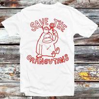 230 Gsm 100% Cotton Save The Orangutan Homage Monkey Jungle T Shirt Vintage Retro Cool Gift Mens Womens Unisex Cartoon Anime Top Tee B983 XXS balta