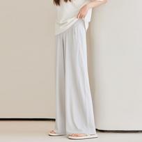 Pupu Maternity Wide-Leg Sun Protection Pants - Spring/Summer Lightweight Loose-Fit Casual Wear Medium šviesiai pilka spalva