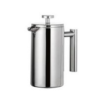 304 Stainless Steel French Press Coffee Pot with Double Layer & Straight Handle 350 ml gray