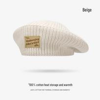 DMZ103 Retro Wool Beret: Windproof, Warm, and Spacious for Autumn & Winter One Size
