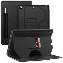 iPad Pro 11/10.9/10.2 Apsauginis odinis dėklas su magnetiniu užsegimu, apsauga nuo kritimo, miego dangtelis black