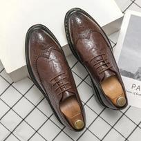 2024 Carving Shoes for Men's Handmade Mens Wingtip Oxford Casual Leather Men's Dress Classic Business Formal British Style Shoes 38 ruda