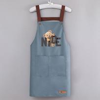Bear Apron Waterproof Apron Home Kitchen Cooking Cleaning Special Apron Catering Work Clothes Anti-Oil mėlyna