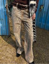 Vintažiniai leopardo rašto džinsai Baggy Moteriški hiphopo gatvės apranga Y2k džinsinės kelnės Grunge Estetiškos plačios džinsai Oversized S