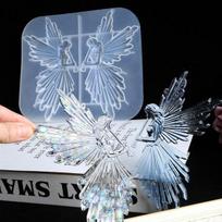Krištolinis epoksidinės dervos formelė Mergaitė su fleita Angelas Veidrodis Blizganti silikoninė formelė „Pasidaryk pats“ rankdarbių dekoracijos Ornamentai Liejimo įrankis