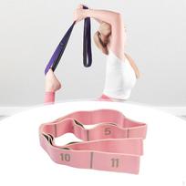 Resistance Band 11 Segment Fitness Exercise Pull Strap,Lightweight Yoga Stretch Strap Elastic rožinė