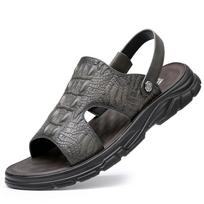 Vyriški sandalai su krokodilo raštu Minkšti neslystantys vyriški batai Aukštos kokybės paplūdimio sandalai Vyriški gladiatoriaus sandalai Vasariniai laisvalaikio plokščiapadžiai batai 38 ruda