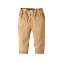 Khaki Toddler Boys Pants Soft Elastic Waist Trousers Casual School Uniform Trousers All-Season Stretchable Children's Clothing 90 cm chaki