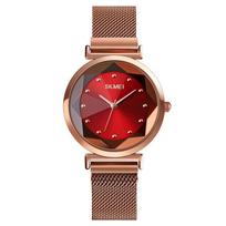 The same women's magnetic buckle steel belt watch fashion spiral crown pointer alloy women's watch
