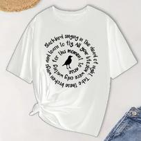 Plus Size Graphic Print T-shirt Short Sleeve Crew Neck Casual Top For Summer & Spring Women's Plus Size Clothing XXXXXL juoda