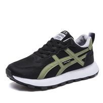 2024 new men's casual sports shoes trendy fashion breathable comfortable sports board shoes mesh running dad shoes 39 black