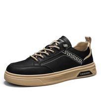 Spring and autumn leather low-top foot cover lazy board shoes casual flat single shoes men's new four-season retro trendy shoes 39