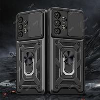 Skirta Samsung Galaxy A55 A35 A25 A15 Kamera Atsparus smūgiams šarvuotas dėklas Skirta Galaxy A31 A73 A21S Automobilinis magnetinis laikiklis Žiedas Apsauginis dangtelis For Galaxy A73 juoda