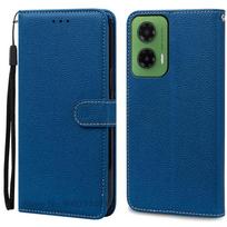 For Moto G35 5G Case Wallet Leather Flip Cover For Motorola G35 Case Book Cover For Moto G35 Case Coque Fundas Capa For Moto G35 5G tamsiai mėlyna spalva