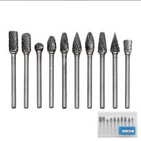 10pc Hard Alloy Rotary File 3*6 Double Grain Tungsten Steel Grind Head Electric Grind Mold Woodwork Grinding File Tool Set A
