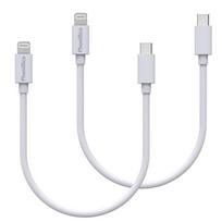 Lot 2 Cables 20cm USB-C Lightning Charger White for iPhone X/XS/XS MAX/XR/7/7 PLUS/8/8 PLUS/6/6S/6PLUS/5/5S/SE/AirPods Phonillico