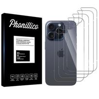 Tempered Glass Back for iPhone 15 PRO [Pack of 4] Screen Protector Glass Film Phonillico® skaidri