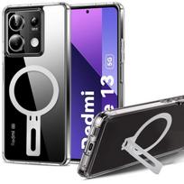 Case Cover For Xiaomi Redmi Note 13 5G - Reinforced Transparent Silicone - Magnetic Support - Shockproof