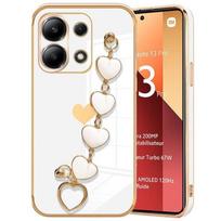Protective case for Xiaomi Redmi Note 13 Pro 4G - Shockproof - Flexible - White Heart Pattern